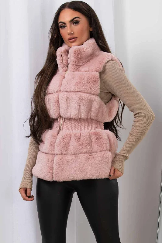 Don’t Miss Out Faux Fur Gilet Pink