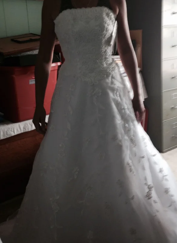 Fantastic Offers David's Bridal Strapless org a-Lin bea