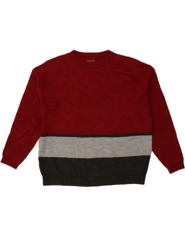 Year-End Sale EDDIE BAUER Womens Oversized Crew Neck Jumper Sweater UK 16 Large Red