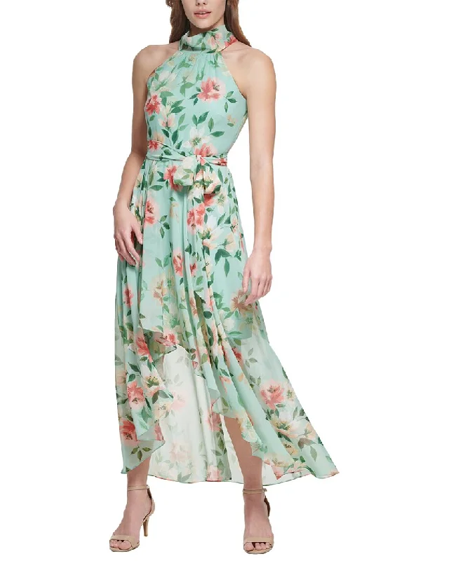 Super Sale Eliza J Green Printed Chiffon Mini Dress