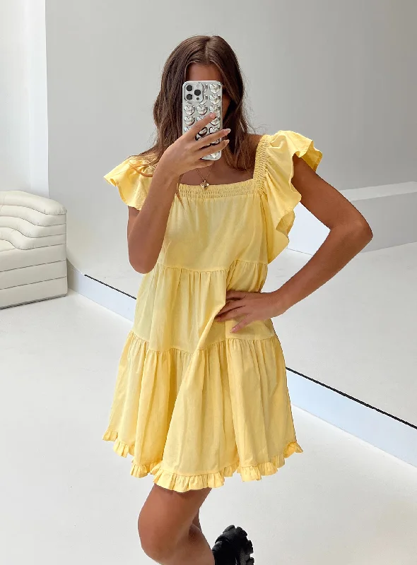 Act Now Jayson Mini Dress Yellow