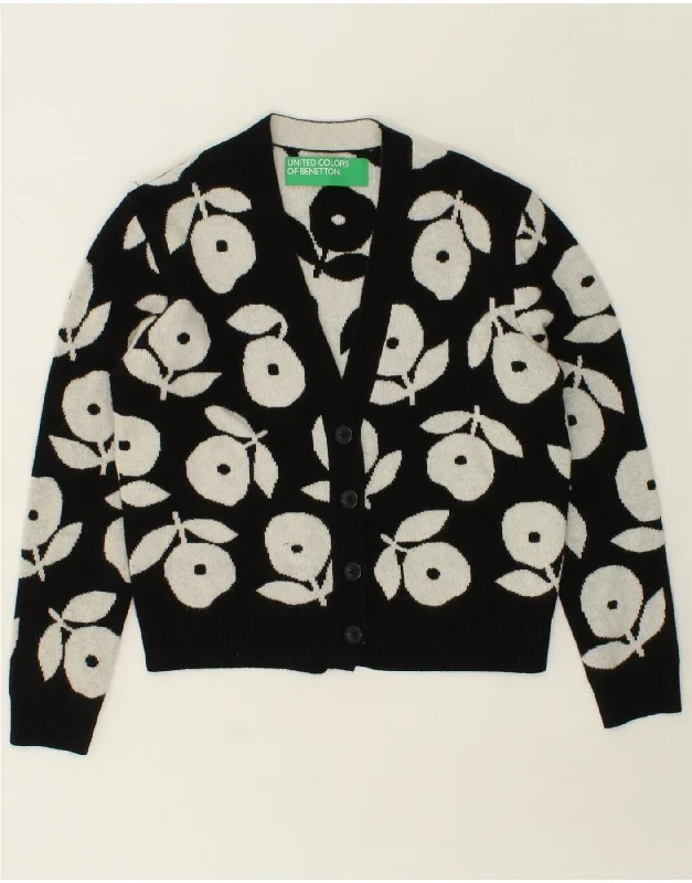 Don’t Miss Out BENETTON Womens Oversized Abstract Pattern Cardigan Sweater UK 6 XS Black Don’t Miss Out BENETTON Womens Oversized Abstract Pattern Cardigan Sweater UK 6 XS Black