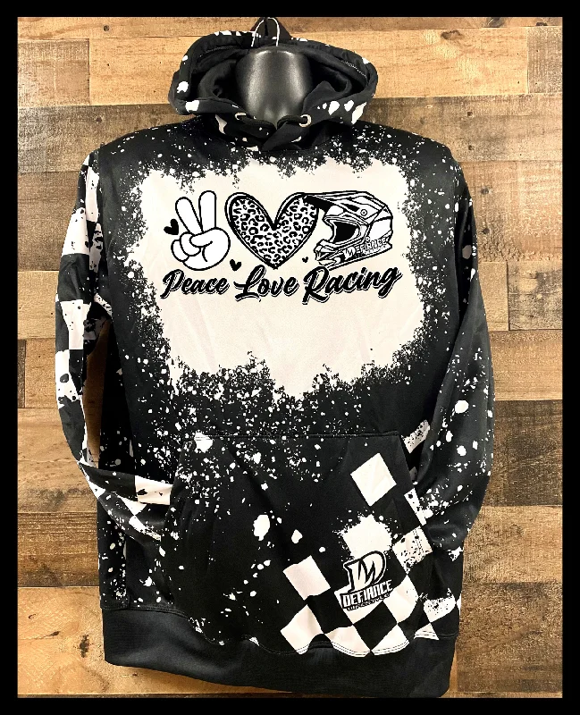 Shop and Save Race Hooded Sweatshirt - peace love Racing  - Bleached/BLACK