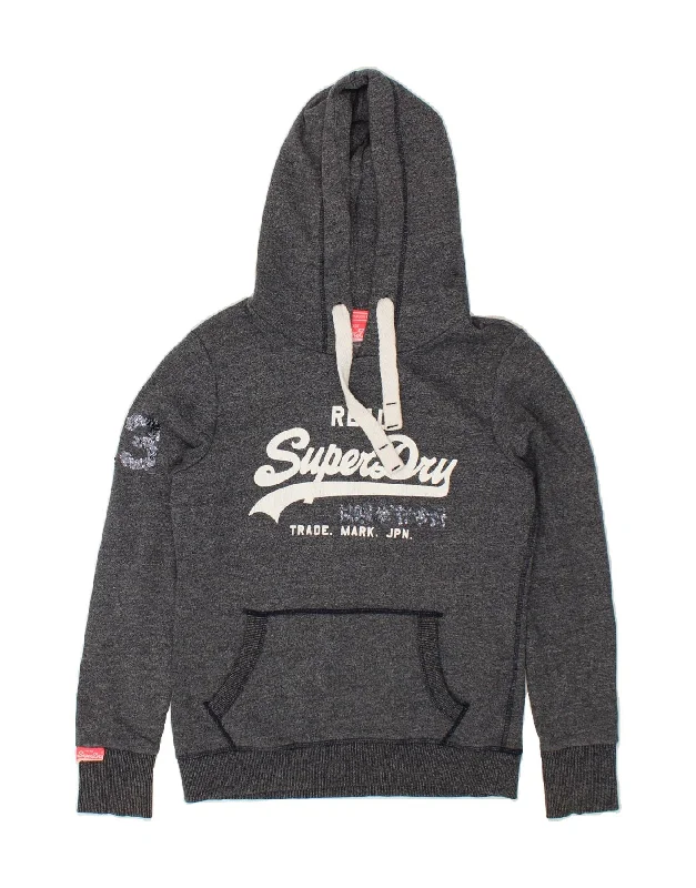 Stock Clearance SUPERDRY Womens Graphic Hoodie Jumper UK 14 Medium Grey Flecked Cotton Stock Clearance SUPERDRY Womens Graphic Hoodie Jumper UK 14 Medium Grey Flecked Cotton