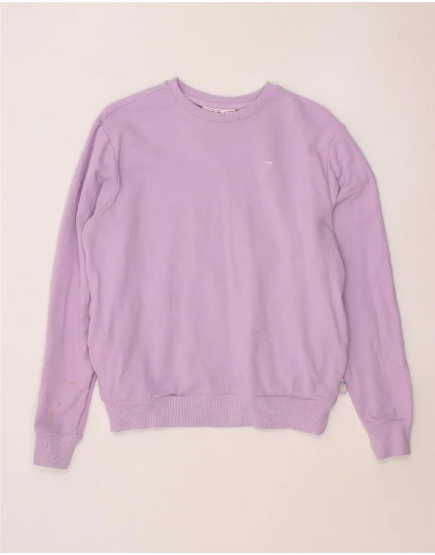 FILA Womens Oversized Sweatshirt Jumper UK 10 Small Purple Cotton