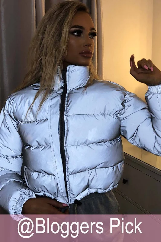 Value Deals Grey Reflective Puffer Jacket