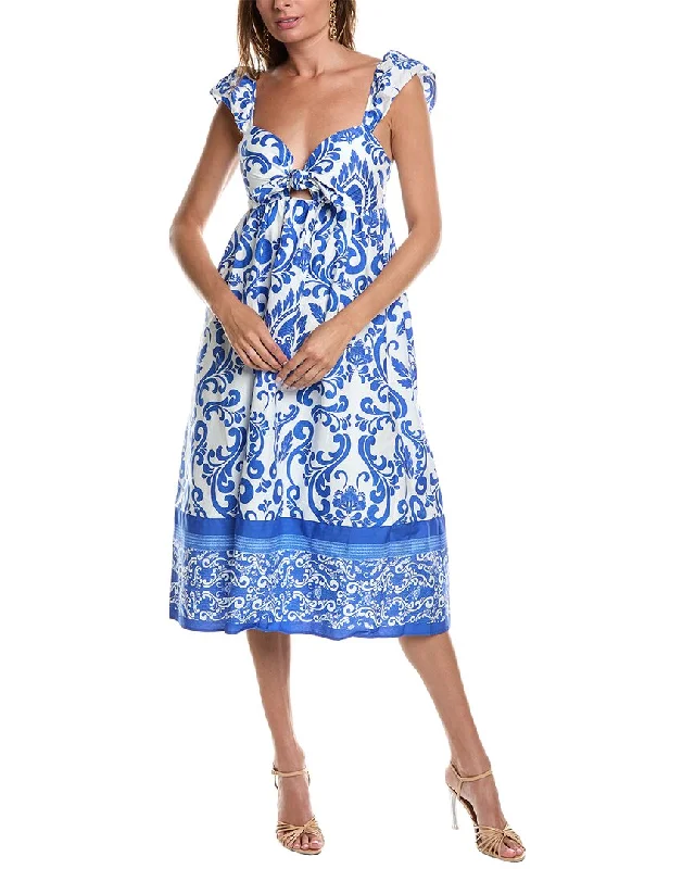 Best Seller JL LUXE Tie-Front Midi Dress