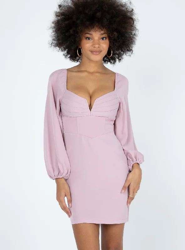 Discount Days Zoella Long Sleeve Mini Dress Pink