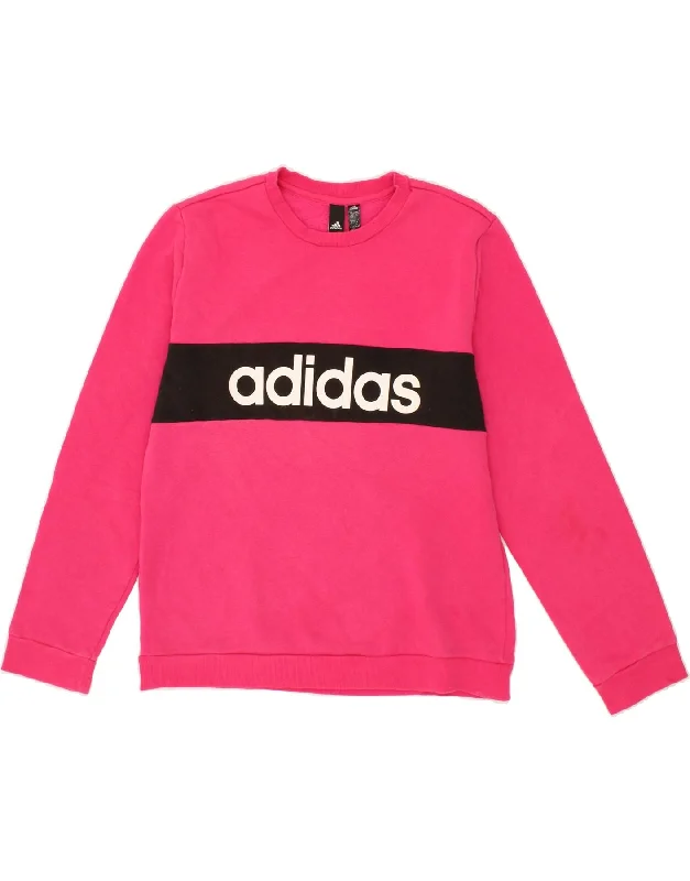 ADIDAS Womens Graphic Sweatshirt Jumper UK 20/22 XL Pink Cotton