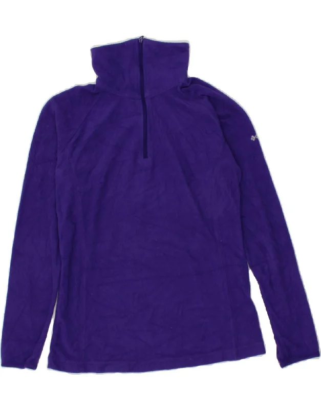 YEAR-End Clearance COLUMBIA Womens Zip Neck Fleece Jumper UK 10 Small Purple Polyester