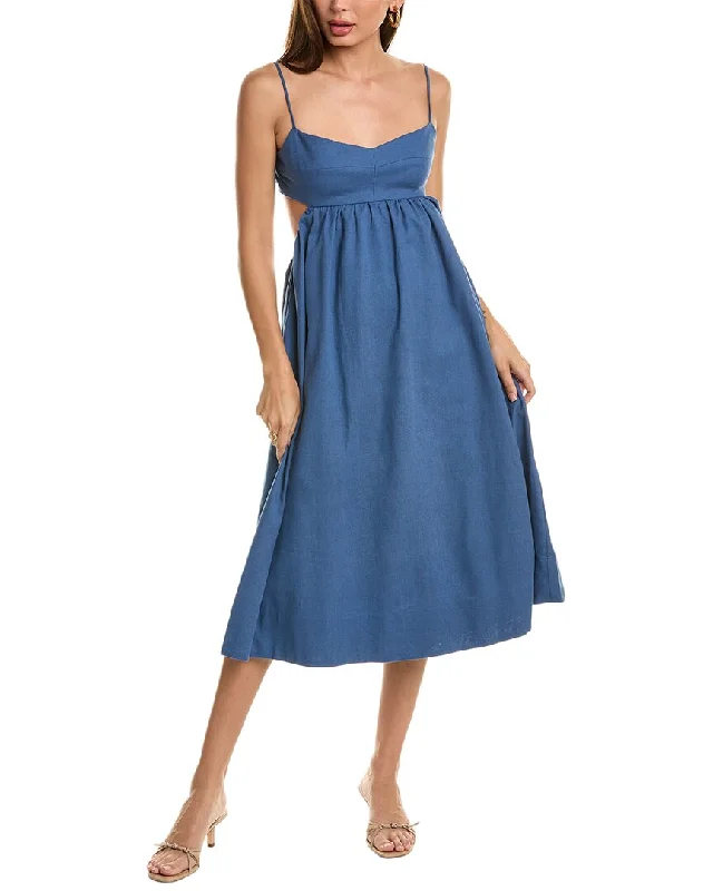 Closeout o.p.t. Havana Linen-Blend Midi Dress