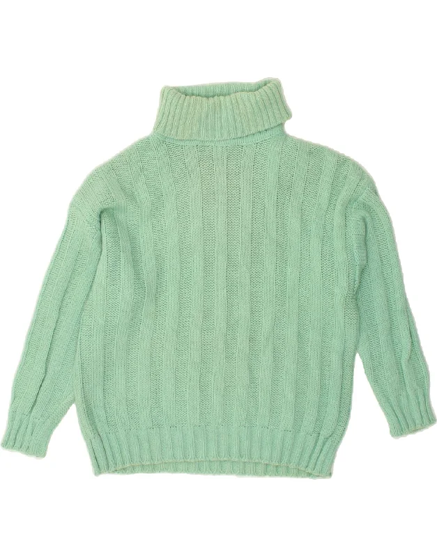 Don't Miss BENETTON Womens Roll Neck Jumper Sweater IT 44 Medium Green Acrylic