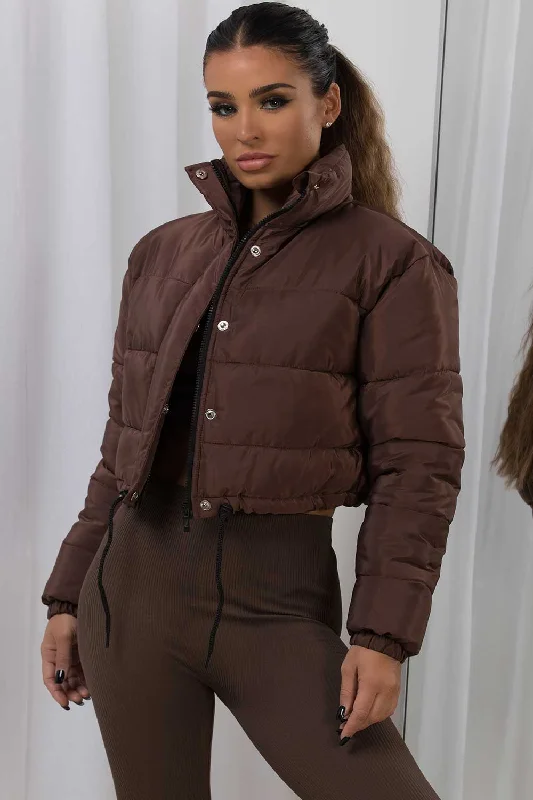 Limited Edition Brown Crop Puffer Jacket