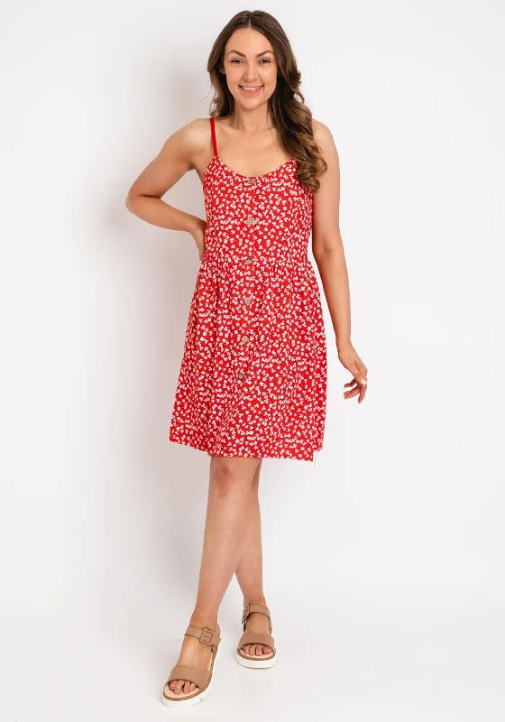 The Serafina Collection One Size Shamrock Print Dress, Red