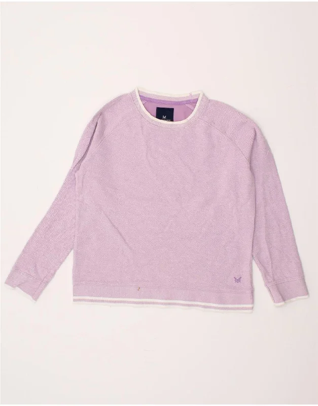 Today’s Deal CREW CLOTHING Womens Sweatshirt Jumper UK 12 Medium Purple Cotton