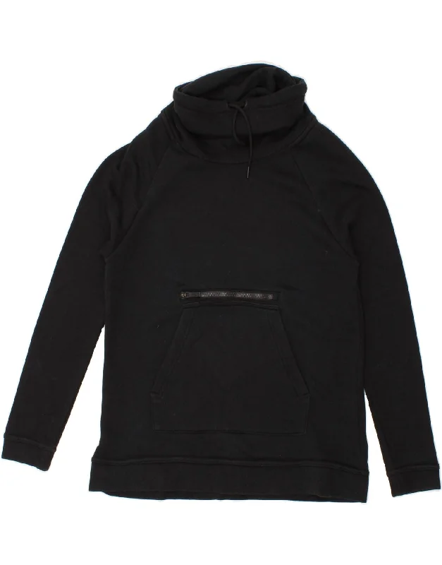 Steals and Deals NIKE Womens Roll Neck Sweatshirt Jumper UK 10 Small Black Cotton