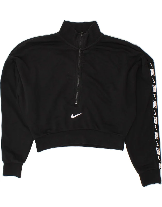 Overstock NIKE Womens Oversized Graphic Crop Sweatshirt Jumper UK 10 Small Black