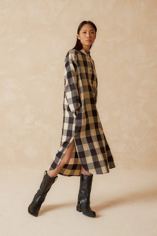 Hurry In Manteau long à carreaux