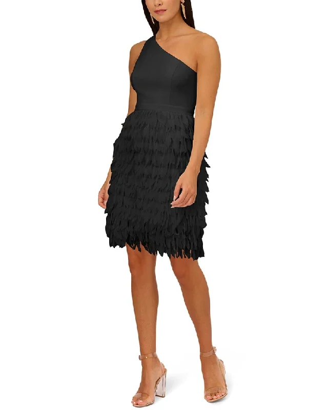 Aidan Mattox Chiffon Feather Cocktail Dress