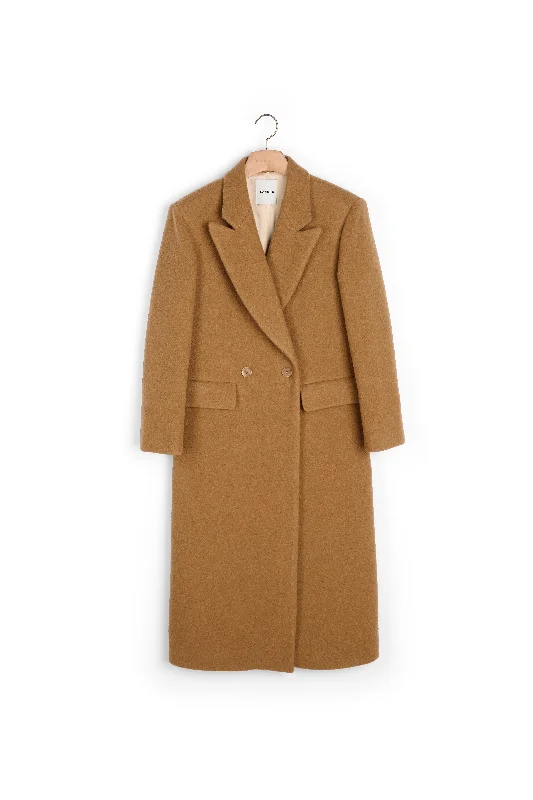 Buy Now Manteau droit en laine grattée