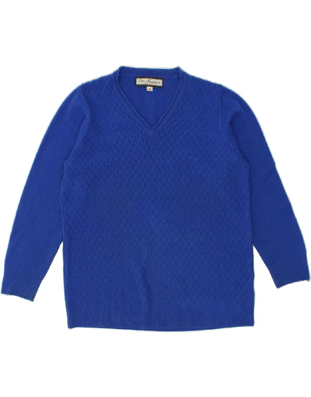 Online Exclusive PACO Womens V-Neck Jumper Sweater UK 16 Large Blue Acrylic