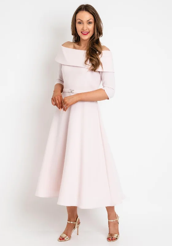 Claudia C Lambrusco Boat Neck Dress, Rose