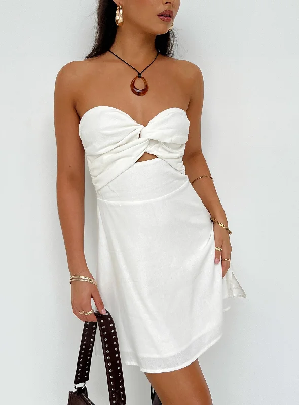 Exclusive Access Falling For You Mini Dress White