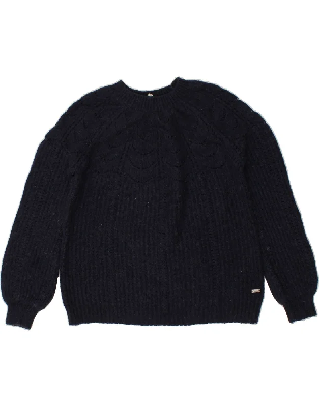 Discount Deals JOULES Womens Crew Neck Jumper Sweater UK 12 Medium Navy Blue Acrylic