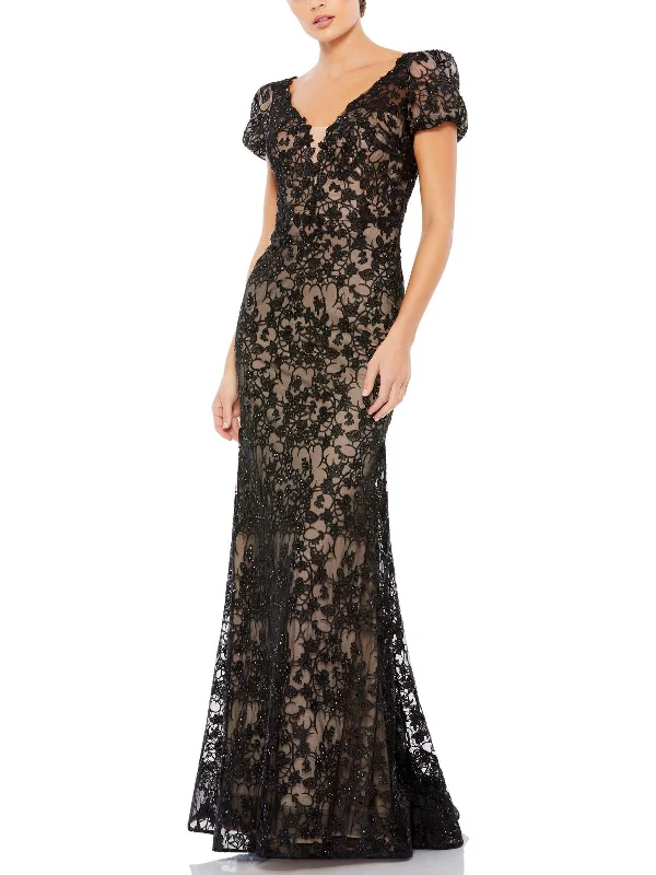 Stock Clearance Womens Lace Trumpet Evening Dress