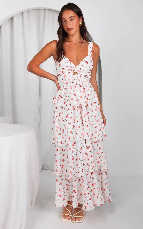 Special Offer Cherika Maxi Dress - White Floral