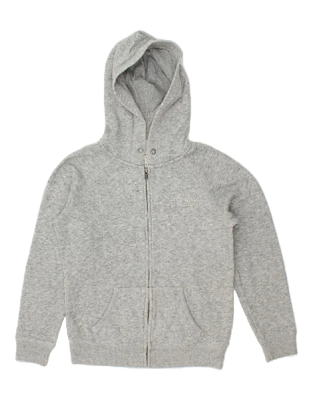 JACK WILLS Womens Zip Hoodie Sweater UK 12 Medium  Grey Cotton