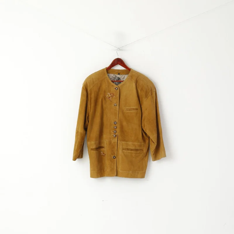 Markdowns Ledermüller Solingen Women 40 Jacket Camel Leather Suede Single Breasted Bavaria Top
