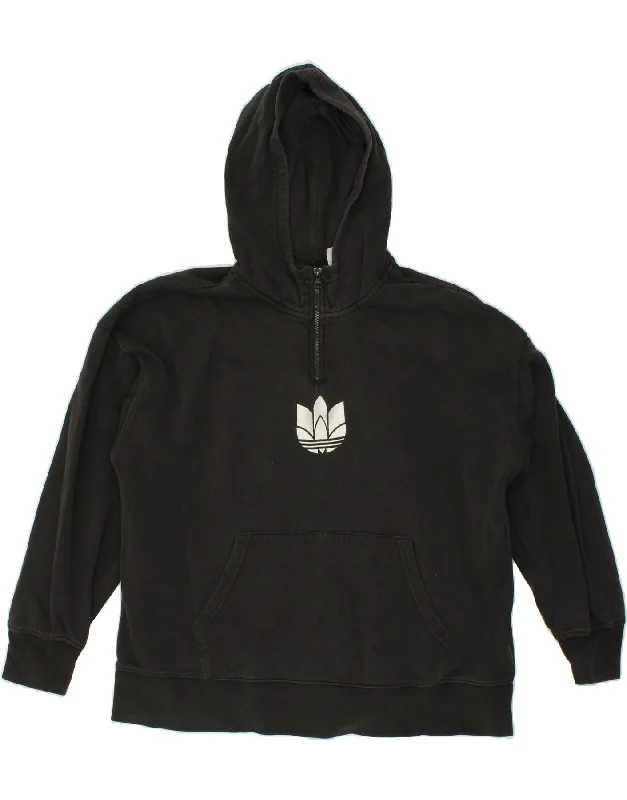 Lowest Price ADIDAS Womens Oversized Graphic Zip Neck Hoodie Jumper UK 14 Medium Black Lowest Price ADIDAS Womens Oversized Graphic Zip Neck Hoodie Jumper UK 14 Medium Black