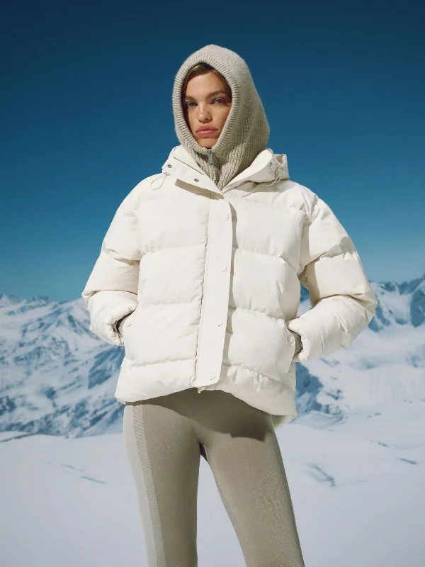 Closeout Sale Hooded Puffer Jacket - Marshmallow White