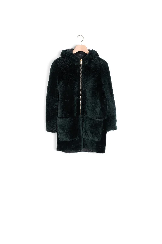 Deal Dash Manteau en peau lainée avec capuche