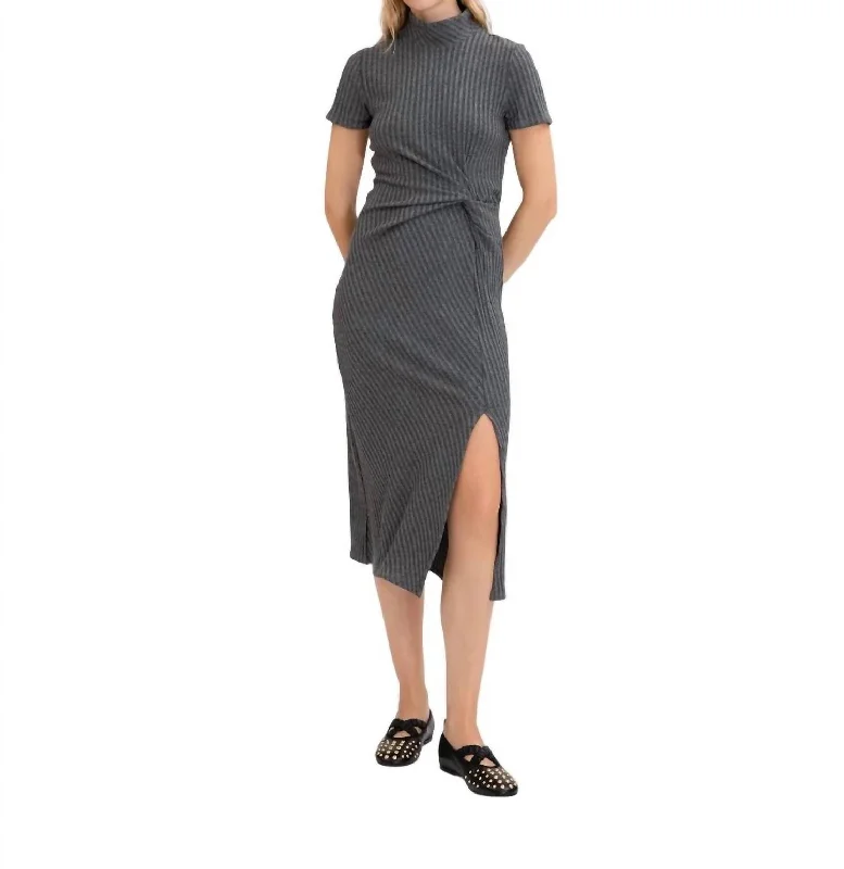 Flint Dress In Charcoal Multi