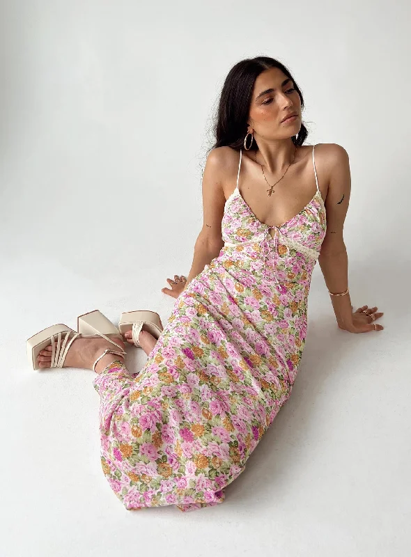 Massive Deals Emily Maxi Dress Pink Floral Petite