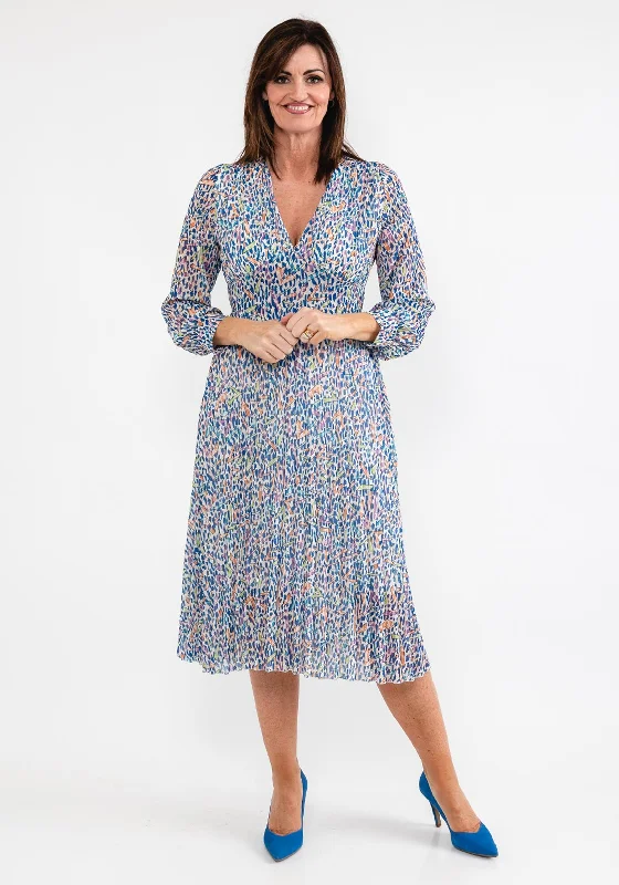 Deal of the Day Seventy1 One Size Printed Midi Dress, Blue Multi