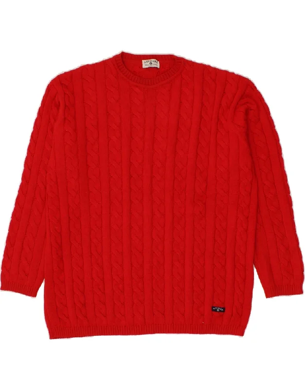 Huge Savings NAVIGARE Womens Oversized Crew Neck Jumper Sweater IT 48 XL Red