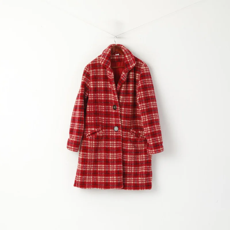Price Blitz Cotton Traders Women 16 XL Coat Red Check Fleece Classic Buttoned Retro Top