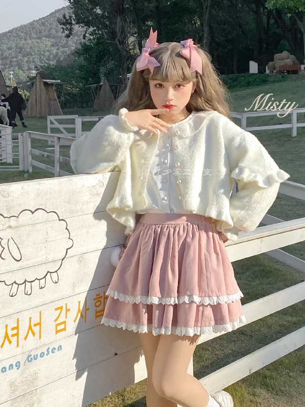 Super Bargain MIST~Small Ointment~Sweet Lolita Thick Sweater Coat Puff Sleeve