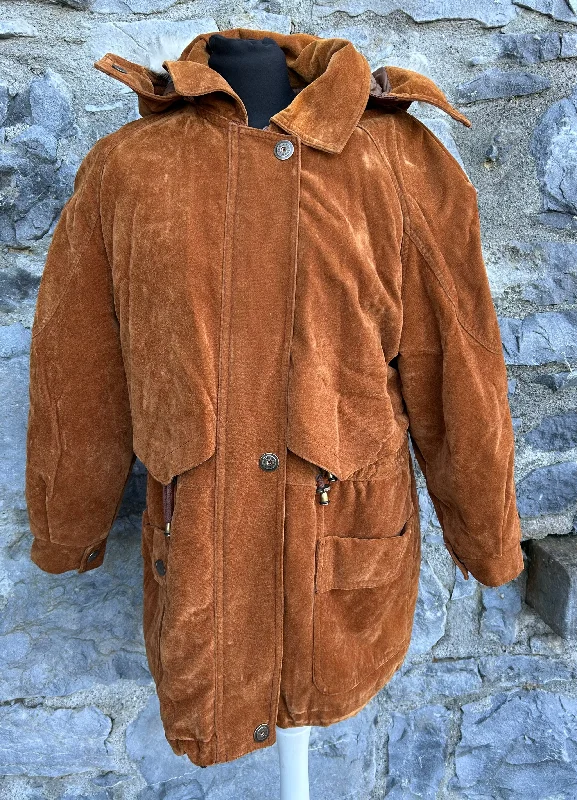 Special Price 80s brown suede like jacket uk 12-14