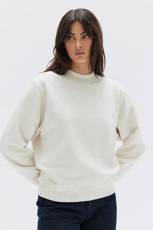 Holiday Sale Assembly Label - Womens Stacked Fleece - Oat Marle/White