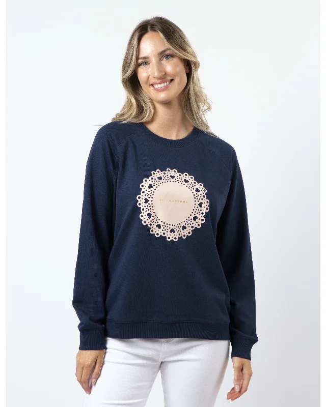 Price Reduction Stella + Gemma Classic Sweater - Navy Blush Dolly