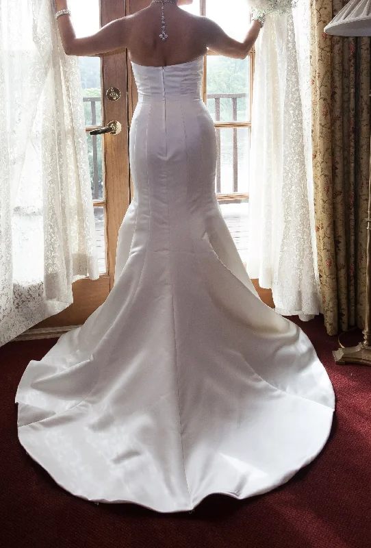 Weekend Special David's Bridal Strapless, Satin Trumpet Style Wedding Dress