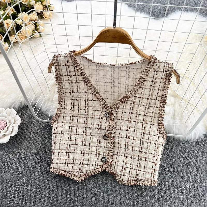 Instant Discount vest for women short vest V-neck jacket top       S4227