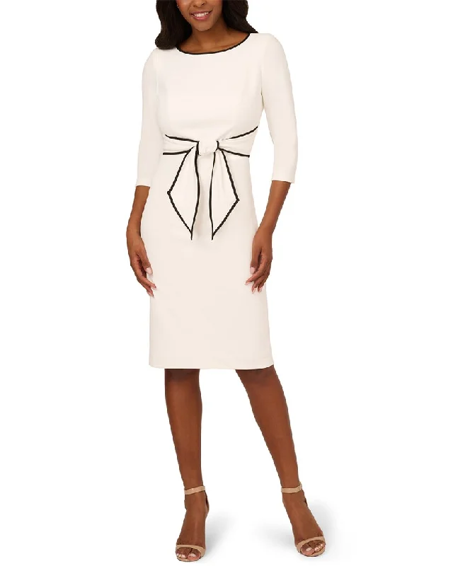 Savings Event Adrianna Papell Tipped Crepe Tie Dress