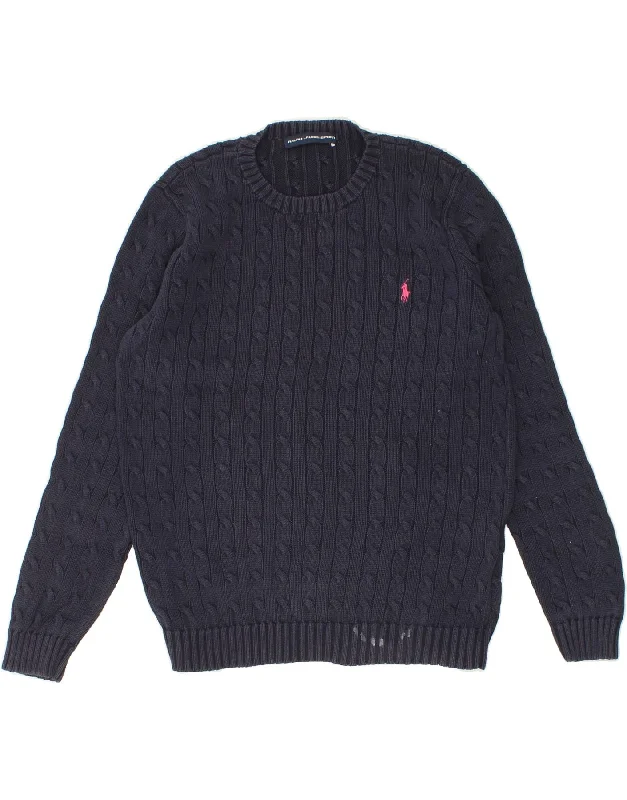 Limited Quantity RALPH LAUREN Womens Crew Neck Jumper Sweater UK 18 XL Navy Blue Cotton Limited Quantity RALPH LAUREN Womens Crew Neck Jumper Sweater UK 18 XL Navy Blue Cotton