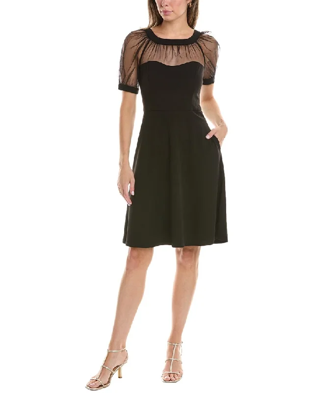 Act Fast Maggy London Illusion Yoke A-Line Dress