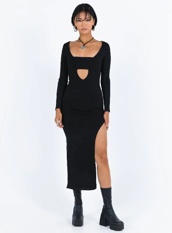 YEAR-End Sale Marple Cut Out Maxi Dress Black